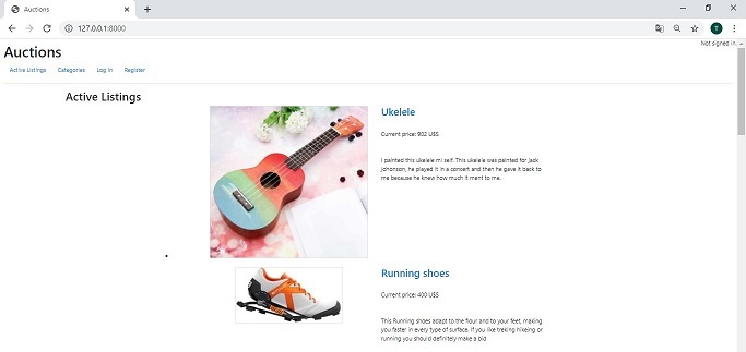 Indice de pagina commerce